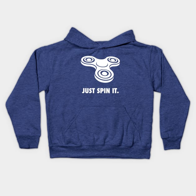 Fidget Spinner Just Spin It WHITE Kids Hoodie by CreativeWear